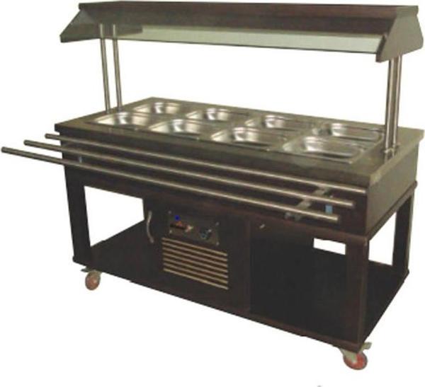 Atalay ASBM-04 Benmariler Orta Tip Ahşap Kaplama GN 1/1 x - 230 V - Image 1