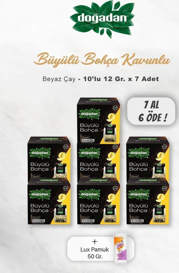 7 AL 6 ÖDE Doğadan Büyülü Bohça Beyaz Çay Kavun 10'lu, Pamuk - Image 1