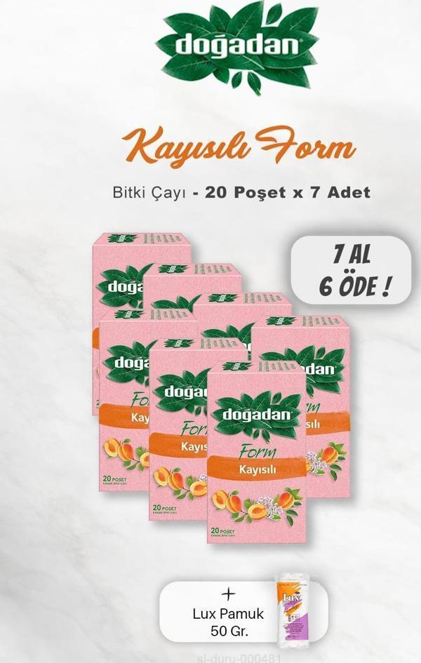 7 AL 6 ÖDE Doğadan Form Çay Kayısılı 20'li, Pamuk - Image 1