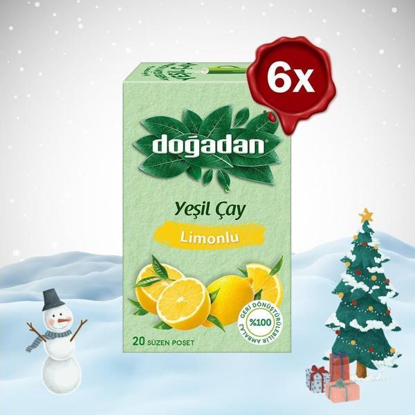 Doğadan Yılbaşı Paketi Yeşil Çay Limonlu 20'li x 6 - Image 1