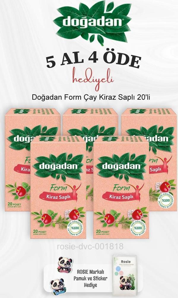 Doğadan Form Çay Kiraz Saplı 20'li 5 Al 4 Öde ve Rosie Pamuk - Image 1