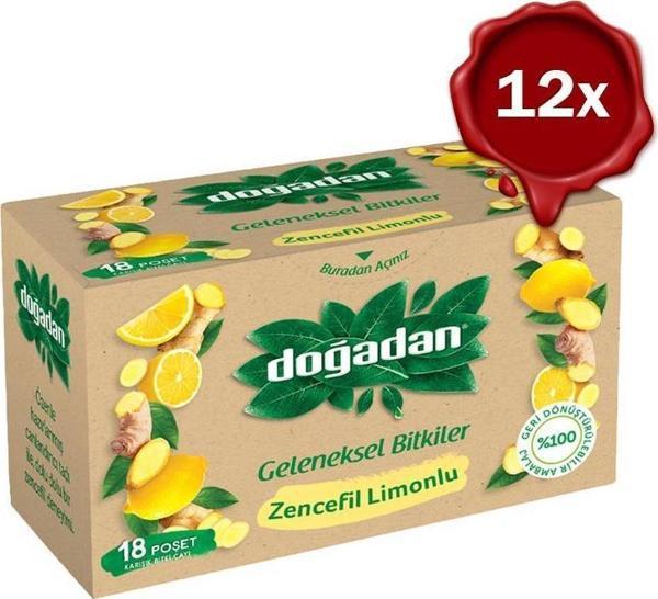 Doğadan Zencefil Limonlu Bitki Çayı 18'li x 12 Adet - Image 1