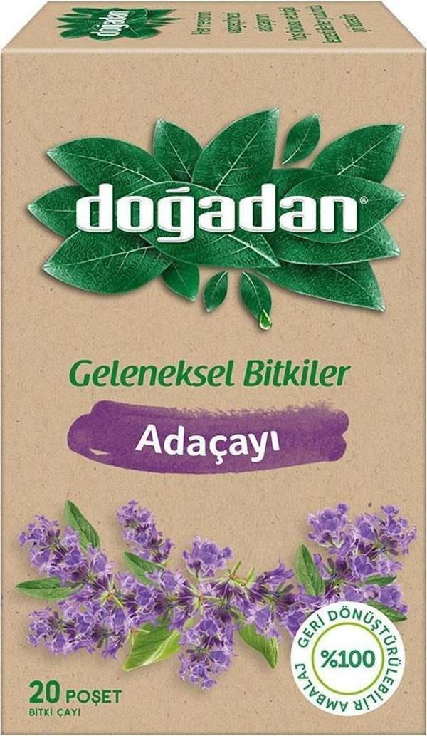 Doğadan Adaçayı Bitki Çayı  20'li poşet x 9 Adet - Image 1