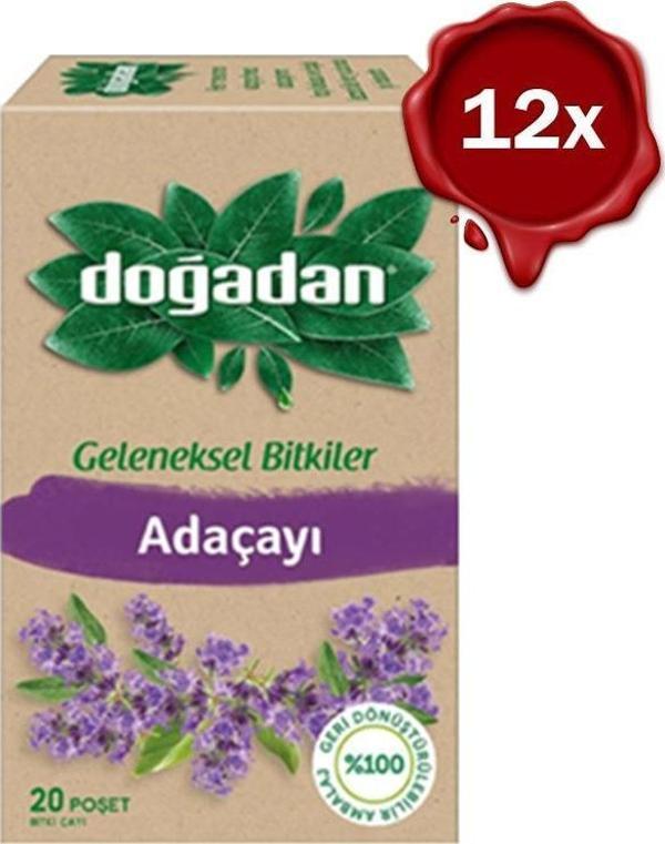 Doğadan Adaçayı Bitki Çayı 20'li x 12 Adet - Image 1