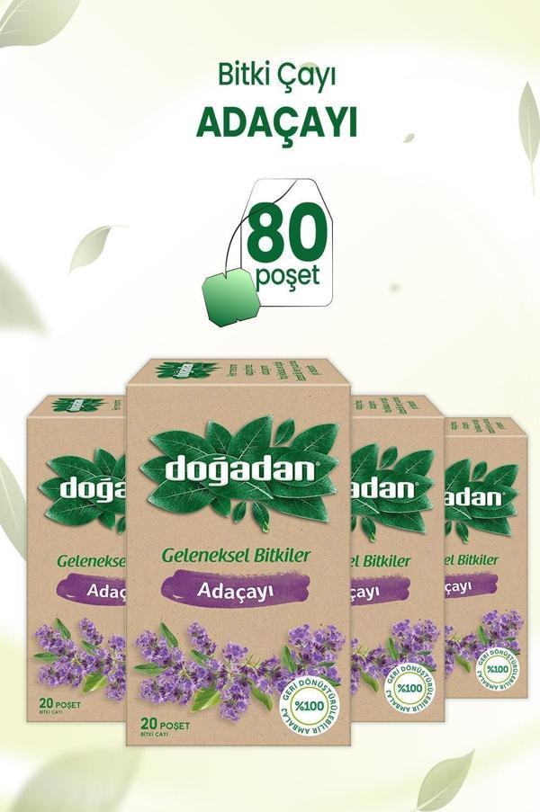 Doğadan Adaçayı Bitki Çayı x 4 Adet - Image 1