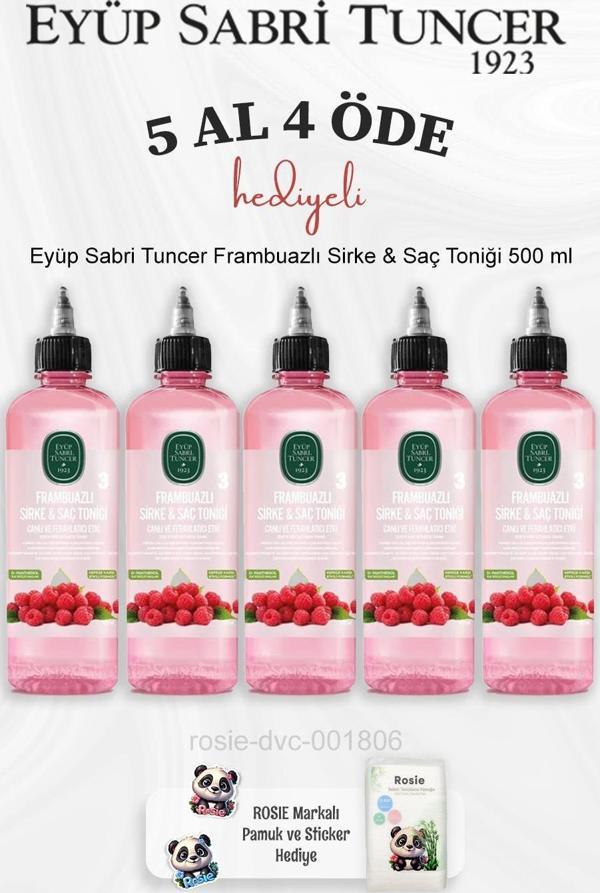  Eyüp Sabri Tuncer Frambuazlı Sirke & Saç Toniği 500 ml 5 Al 4 Öde ve Rosie Pamuk - Image 1