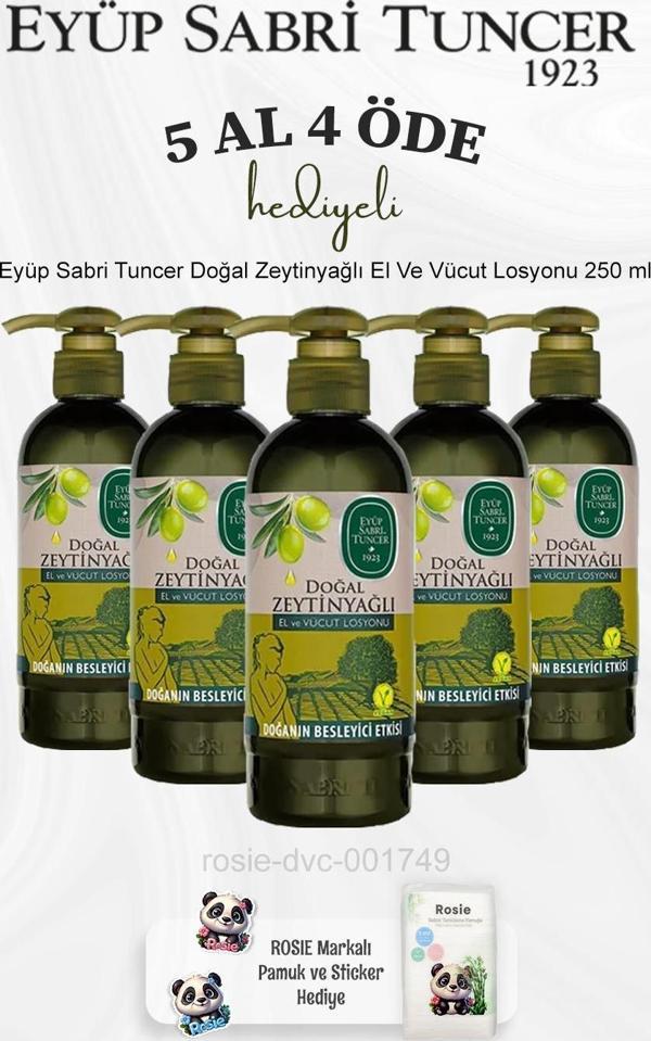 Eyüp Sabri Tuncer Doğal Zeytinyağlı El Ve Vücut Losyonu 250 ml 5 Al 4 Öde ve Rosie Pamuk - Image 1