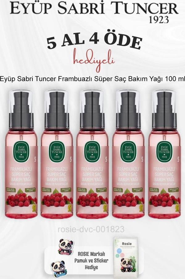 Eyüp Sabri Tuncer Frambuazlı Süper Saç Bakım Yağı 100 ml 5 Al 4 Öde ve Rosie Pamuk - Image 1