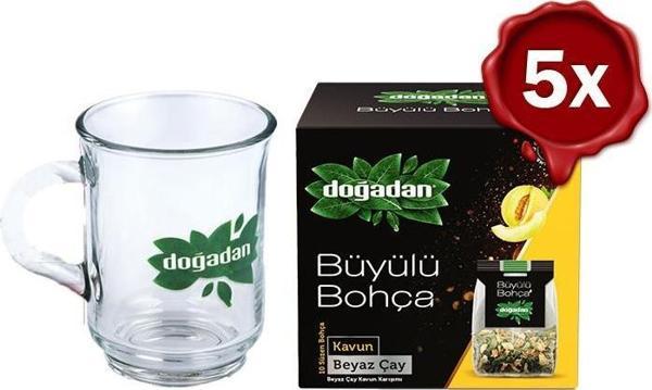 Doğadan Büyülü Bohça Beyaz Çay Kavun 10'lu 12 G x 5 + Doğadan Cam Bardak   - Image 1