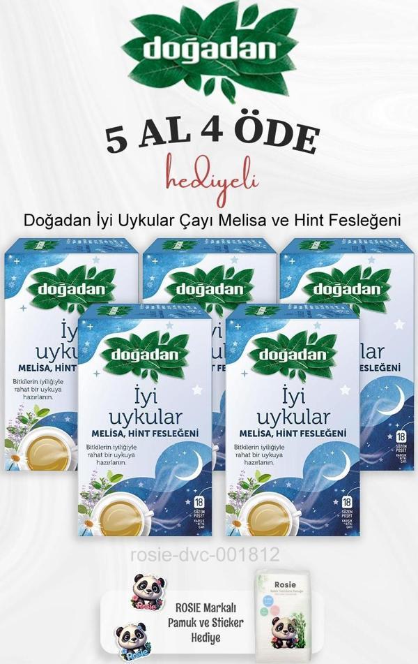 Doğadan İyi Uykular Çayı Melisa ve Hint Fesleğeni 5 Al 4 Öde ve Rosie Pamuk - Image 1