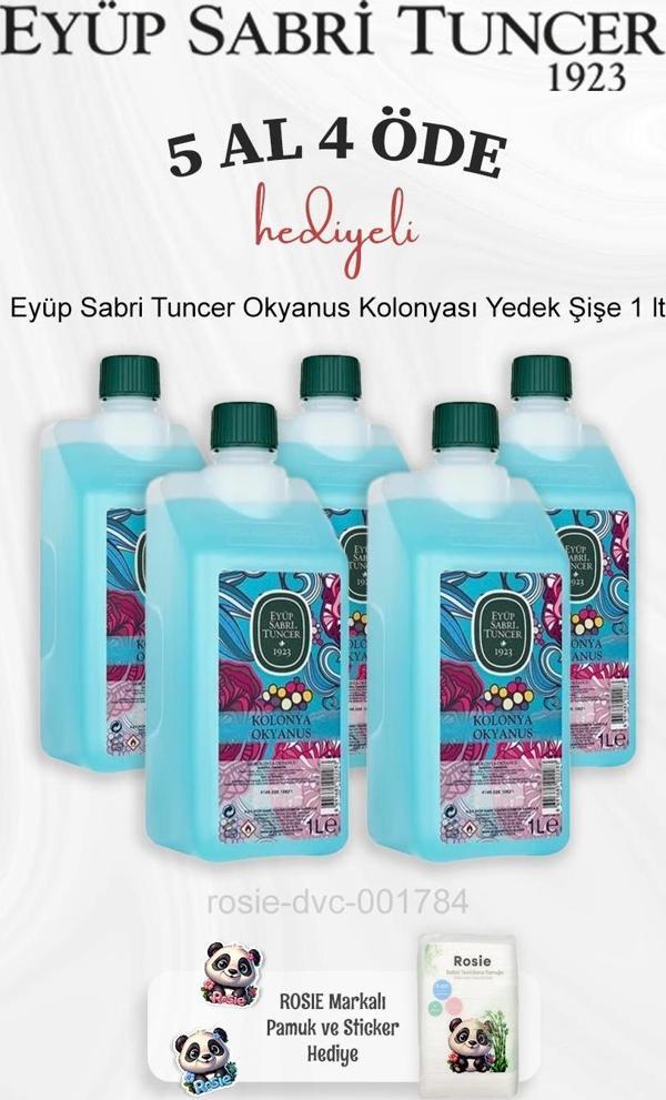 Eyüp Sabri Tuncer Okyanus Kolonyası Yedek Şişe 1 lt 5 Al 4 Öde ve Rosie Pamuk - Image 1