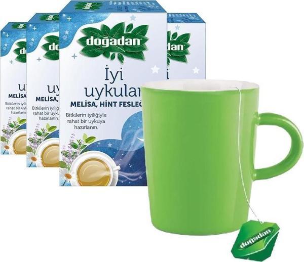 Doğadan İyi Uykular Çayı Melisa ve Hint Fesleğeni x 4, Yeşil Kupa Hediyeli - Image 1