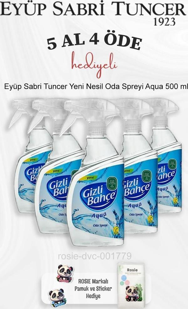 Eyüp Sabri Tuncer Yeni Nesil Oda Spreyi Aqua 500 ml 5 Al 4 Öde ve Rosie Pamuk - Image 1