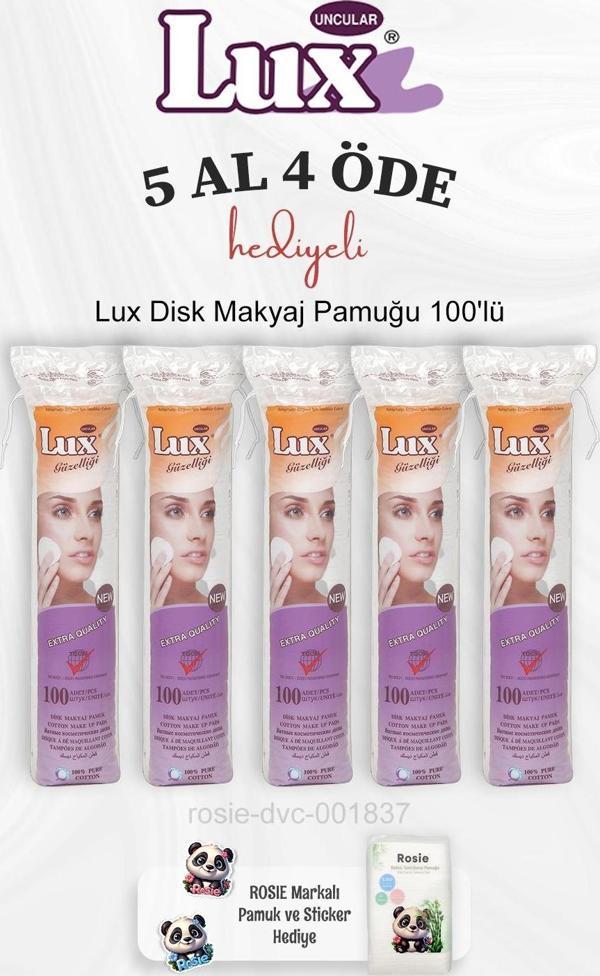 Lux Disk Makyaj Pamuğu 100'lü 5 Al 4 Öde ve Rosie Pamuk - Image 1