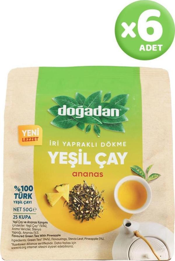 Doğadan Dökme Yeşil Çay Ananas 50 gr x 6 Adet - Image 1