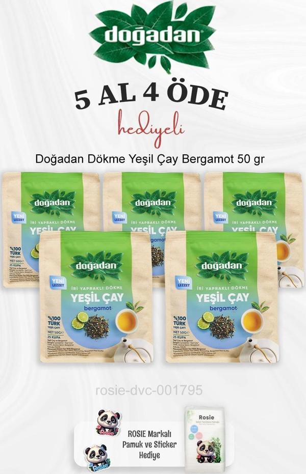 Doğadan Dökme Yeşil Çay Bergamot 50 gr 5 Al 4 Öde ve Rosie Pamuk - Image 1