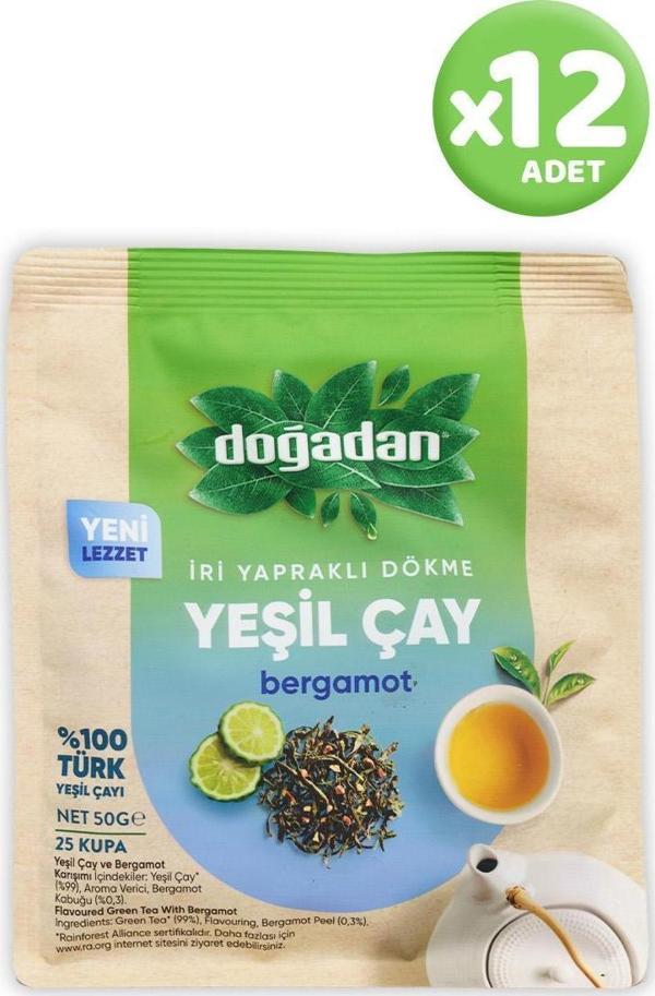 Doğadan Dökme Yeşil Çay Bergamot 50 gr x 12 Adet - Image 1