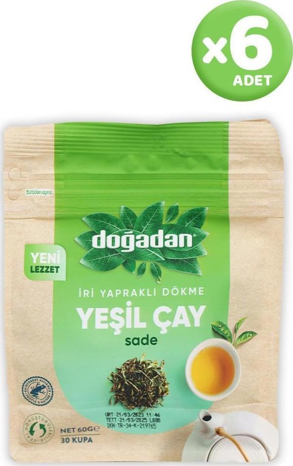 Doğadan Dökme Yeşil Çay Sade 60 gr x 6 Adet - Image 1