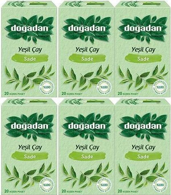 Doğadan Yeşil Çay Sade x 6 adet - Image 1