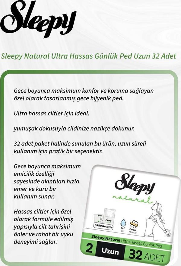 Sleepy Natural Ultra Hassas Günlük Ped Uzun 32 Adet 5 Al 4 Öde ve Rosie Pamuk - Image 1