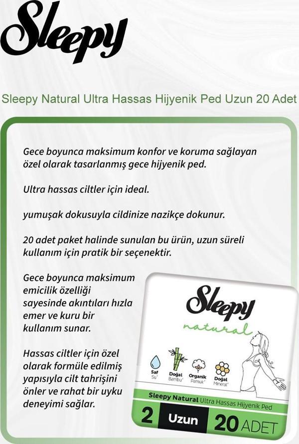 Sleepy Natural Ultra Hassas Hijyenik Ped Uzun 20 Adet 5 Al 4 Öde ve Rosie Pamuk - Image 1