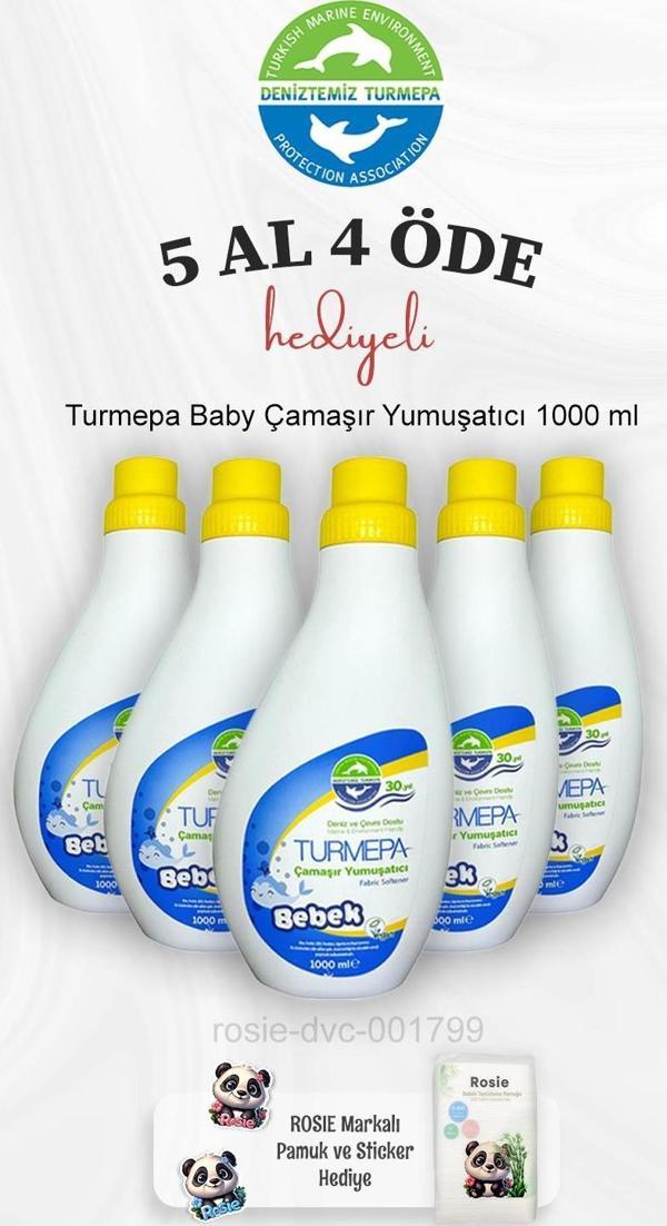 Turmepa Baby Çamaşır Yumuşatıcı 1000 ml 5 Al 4 Öde ve Rosie Pamuk - Image 1