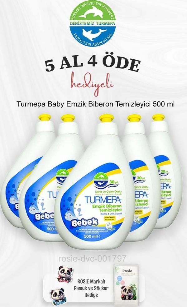 Turmepa Baby Emzik Biberon Temizleyici 500 ml 5 Al 4 Öde ve Rosie Pamuk - Image 1