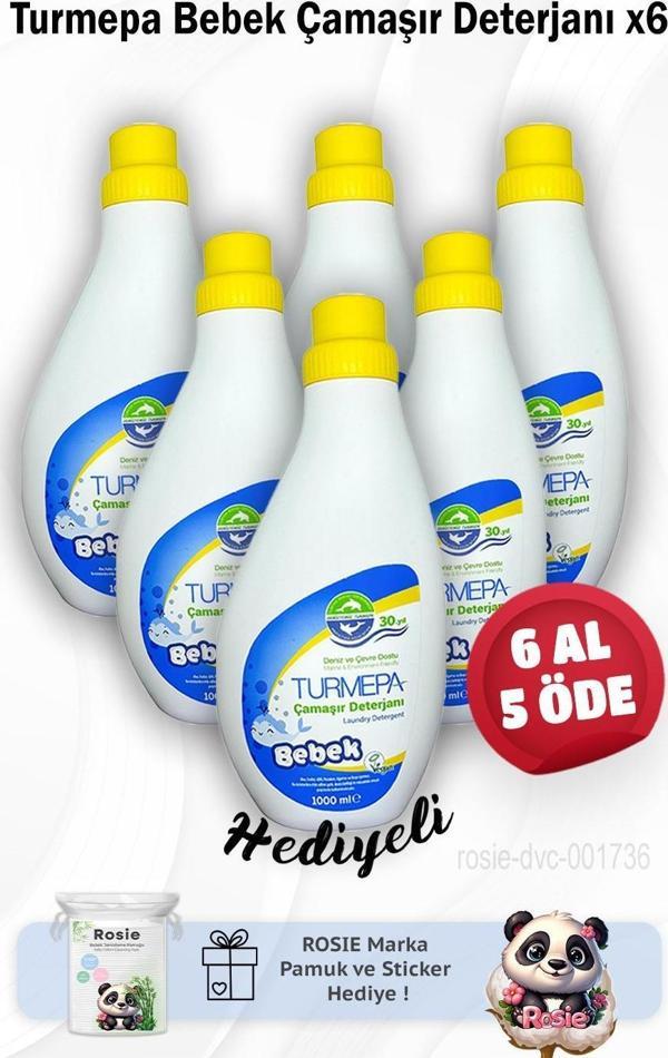 Turmepa Bebek Çamaşır Deterjanı 1000 ml 6 Al 5 Öde ve Rosie Pamuk - Image 1