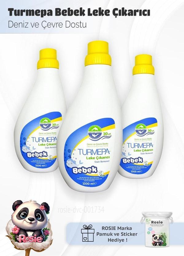 Turmepa Bebek Leke Çıkarıcı 1000 ml x 3 ve Rosie Pamuk - Image 1