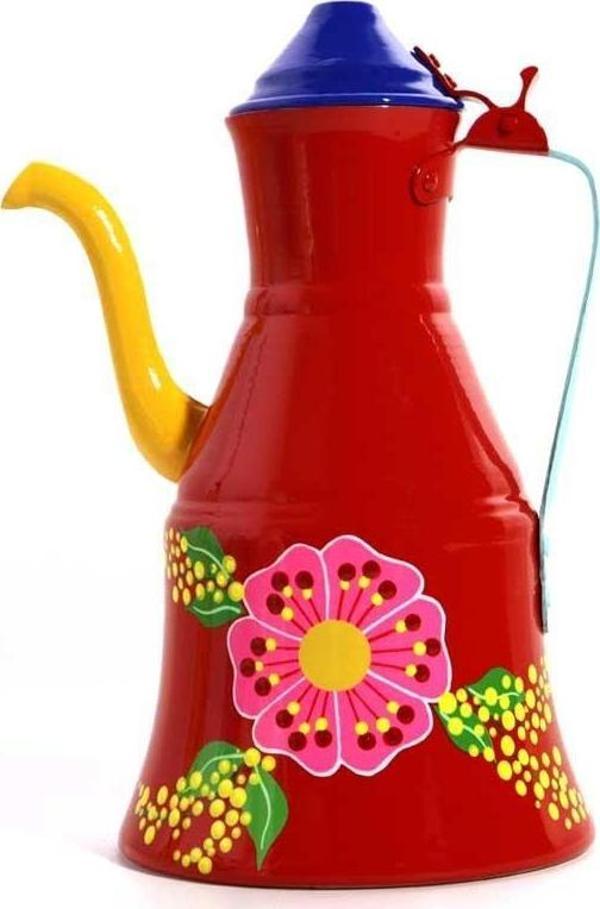 El Boyama Güğüm Kırmızı Çiçek - Image 1