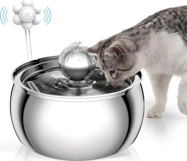 4 L 135 Oz Paslanmaz Çelik Büyük Metal Kedi Köpek Için Otomatik Su Pınarı Su Çeşmesi Su Sebili - Image 1