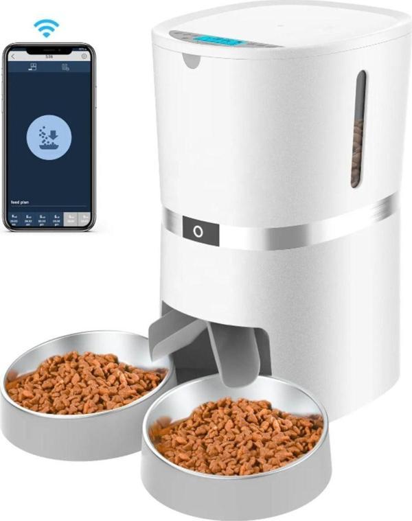 1080p Kamera Wifi App Akıll Kontrol 3.8 Lt, Otomatik Pet Çift Kase Köpek Kedi Otomatik Besleyici - Image 1