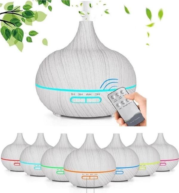 550 ml Aroma Difüzörü Buhar Ultrasonik 7 Renk Led Işıklı Aromatik Oda Kokusu Hava Nemlendirici - Image 1
