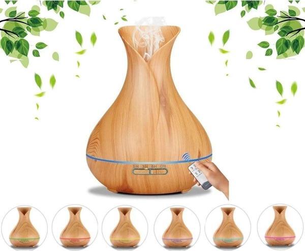 550 ml Ultrasonik Aroma Difüzörü 7 Renk Led Işıklı Aromatik Oda Kokusu Hava Nemlendirici - Image 1