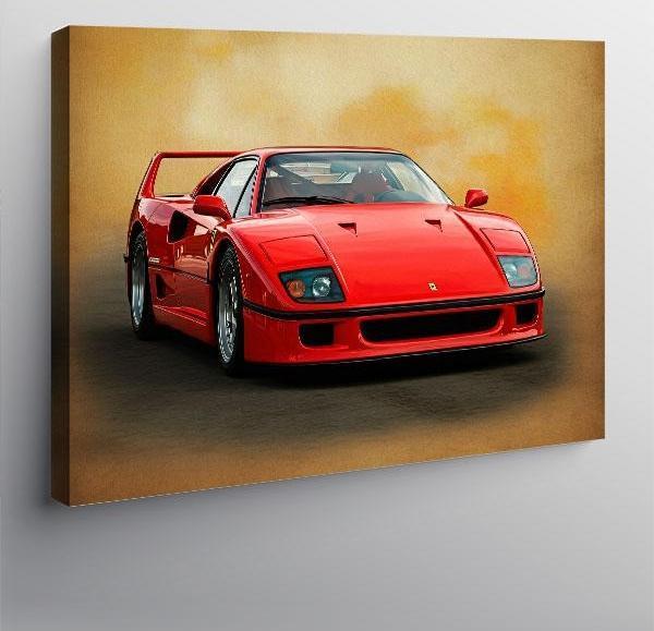 Kanvas Tablo Kırmızı Ferrari Spor Araba 100cmx140cm - Image 1