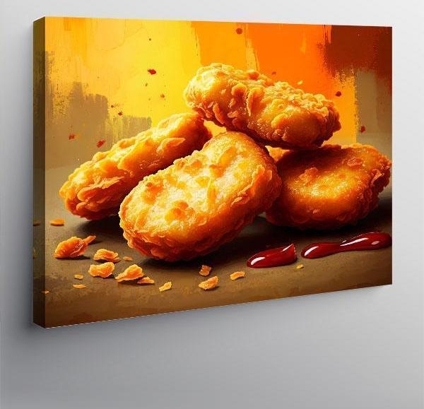 Kanvas Tablo Kızarmış Nugget Tabağı 100cmx140cm - Image 1