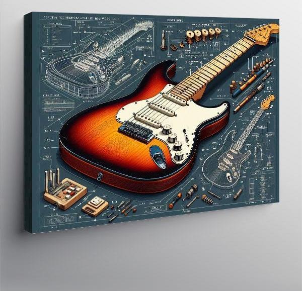 Kanvas Tablo Klasik Elektro Gitar 100cmx140cm - Image 1