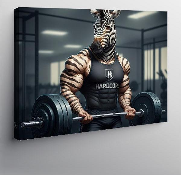 Kanvas Tablo Halter Kaldıran Zebra Figürü 100cmx140cm - Image 1