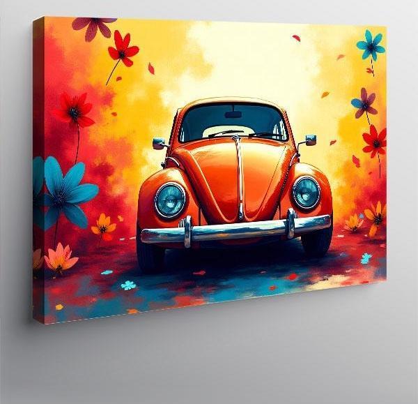 Kanvas Tablo Renkli Retro Vosvos Tasarımı 100cmx140cm - Image 1
