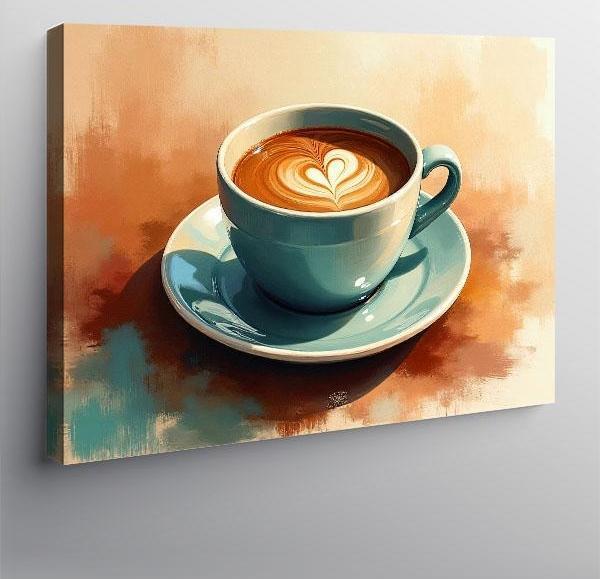 Kanvas Tablo Kahve Latte Sanat Tasarımı 100cmx140cm - Image 1