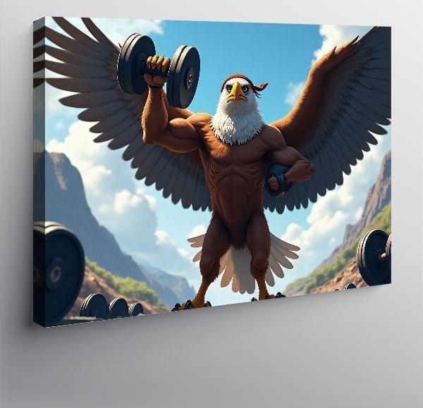 Kanvas Tablo Kanatlı Kartal Figürü 70cmx100cm - Image 1