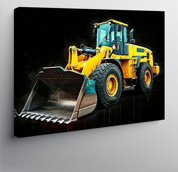 Kanvas Tablo Sarı İş Makinesi Tasarımı 100cmx140cm - Image 1