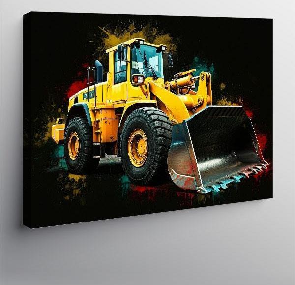 Kanvas Tablo Sarı İş Makinesi Tasarımı 100cmx140cm - Image 1