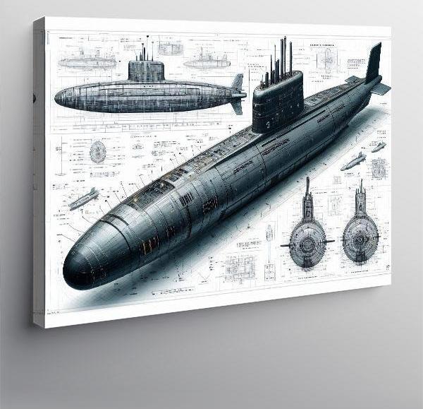 Kanvas Tablo Teknik Denizaltı Çizimi 100cmx140cm - Image 1