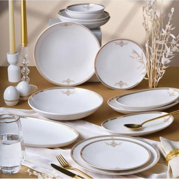 Güral Porselen Camelia 54 Parça 12 Kişilik Yemek Takımı - 6578 - Image 1