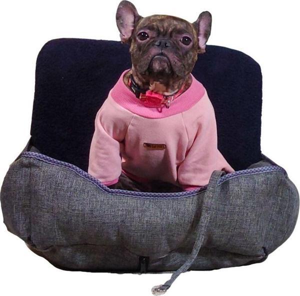 Holidog Yumuşak Konforlu Kedi Köpek Minderi Fermuarlı (50X50) Köpek Araç Koltuğu Doğal Keten Kumaşlı - Image 1