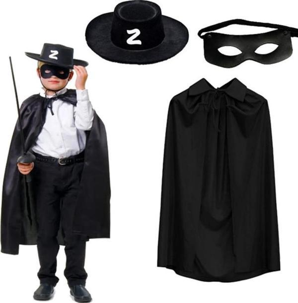 Zorro Pelerini Şapkası ve Maske Seti Çocuk Boy - Image 1