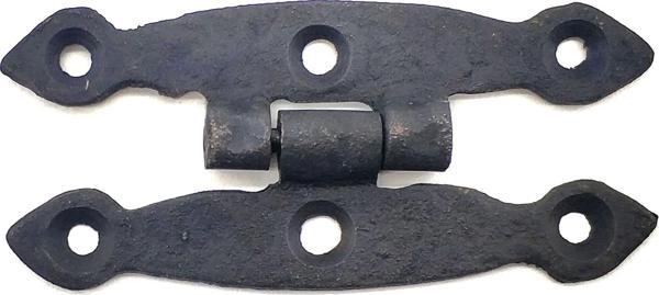 Antika Tarz Dekoratif Pirinç Dar Menteşe - 75x39 mm, Oksit - Image 1