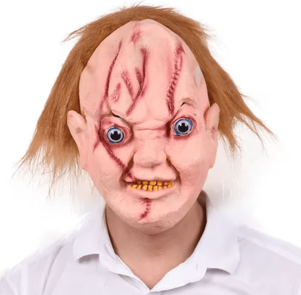 Çaki Maskesi Kahverengi Saçlı Lateks Et Chucky Çaki Maskesi - Image 1