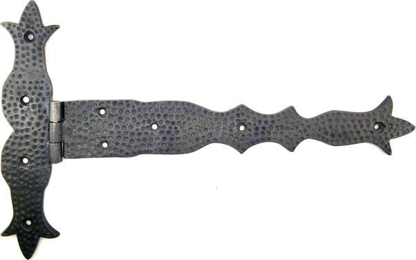 Antika Tarz Dekoratif Pirinç Kuyruklu Dövme Menteşe - 251x393 mm, Oksit - Image 1